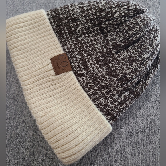 New Unisex Two-Tone Winter Hats Add Fur LinedVen And Women Fashion Warm Beanie - Picture 2 of 3